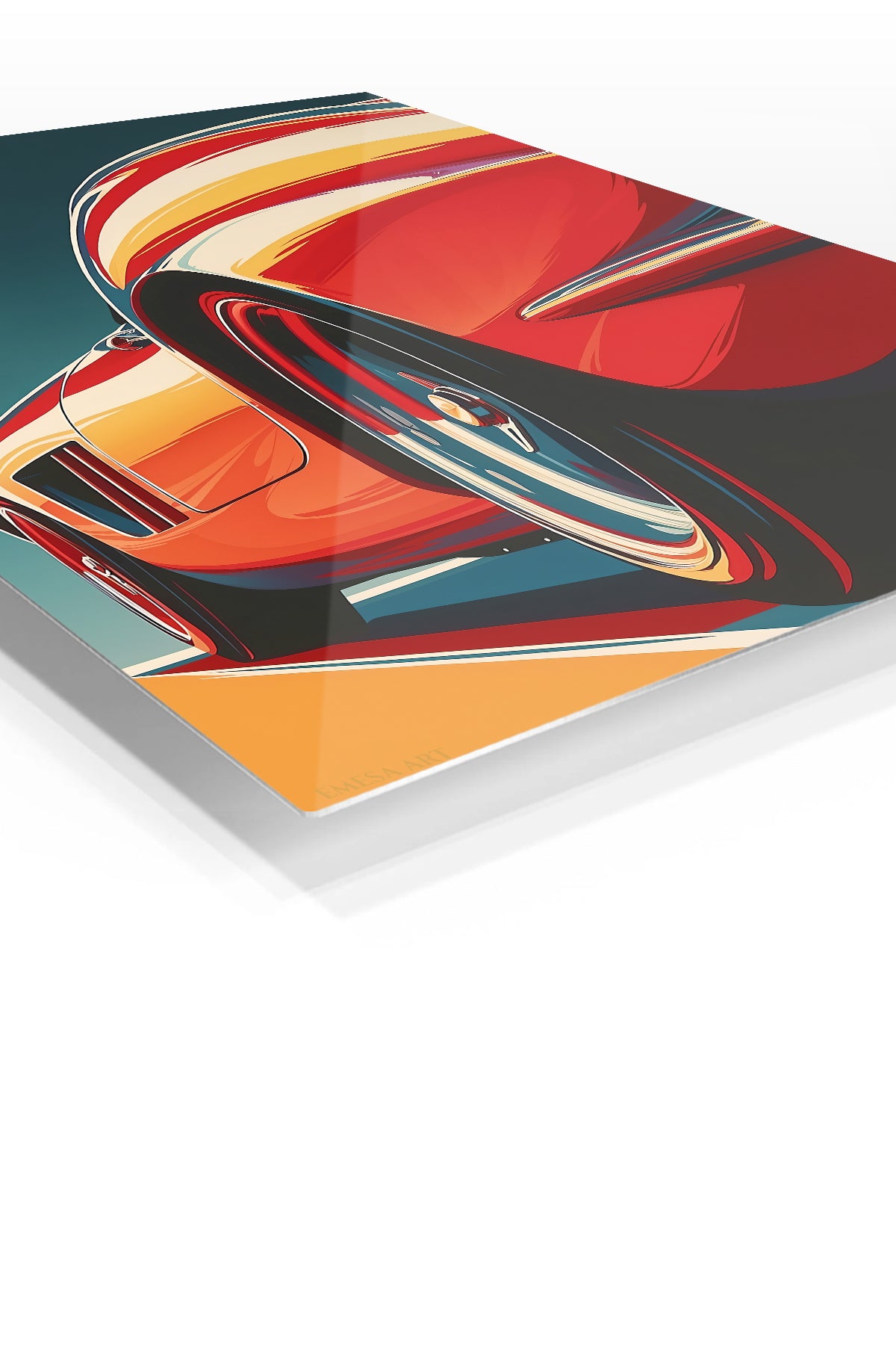Orange Sports Car Wheel Retro wall art