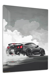 Gray Performance Car Smoke wall art