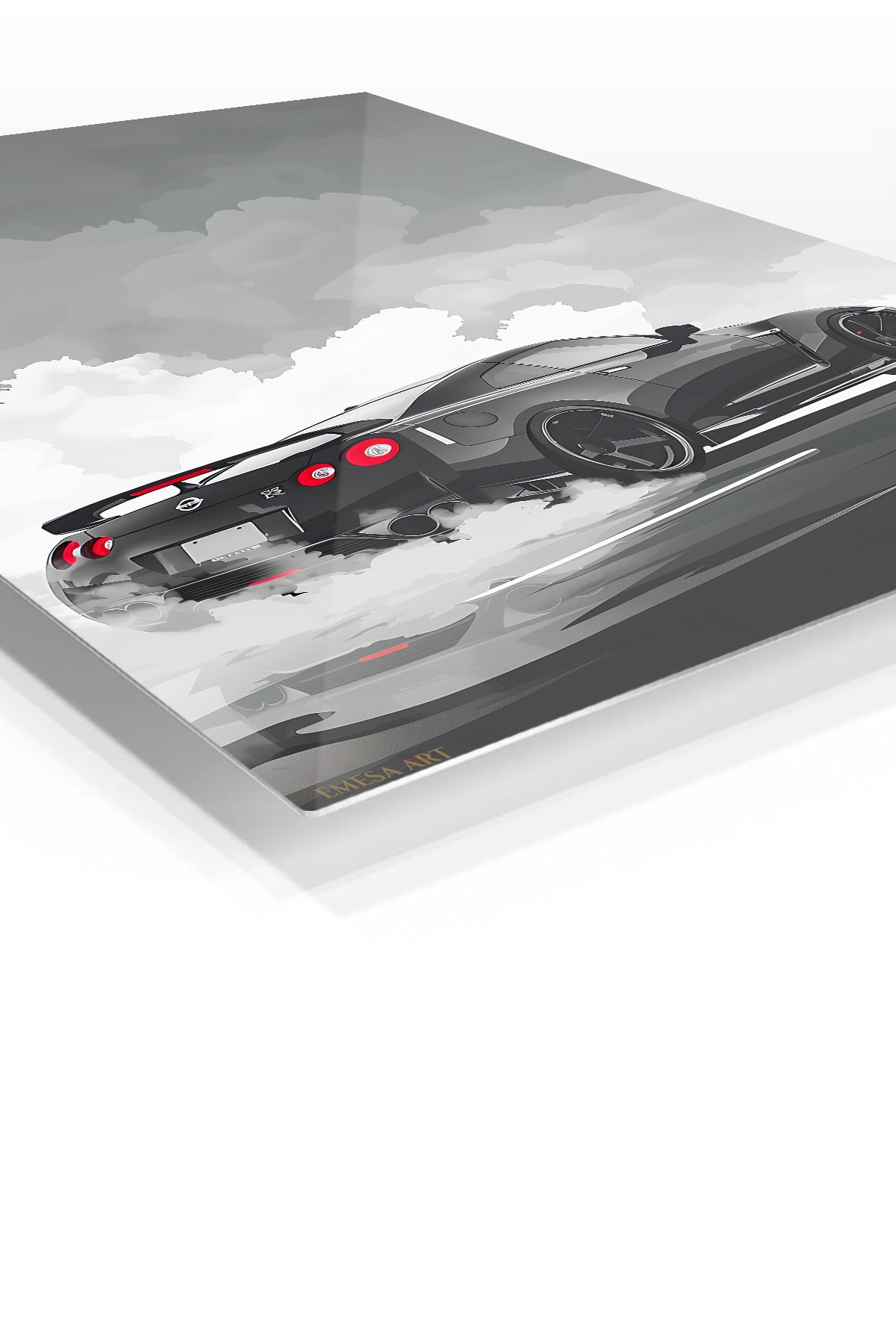 Gray Performance Car Smoke wall art