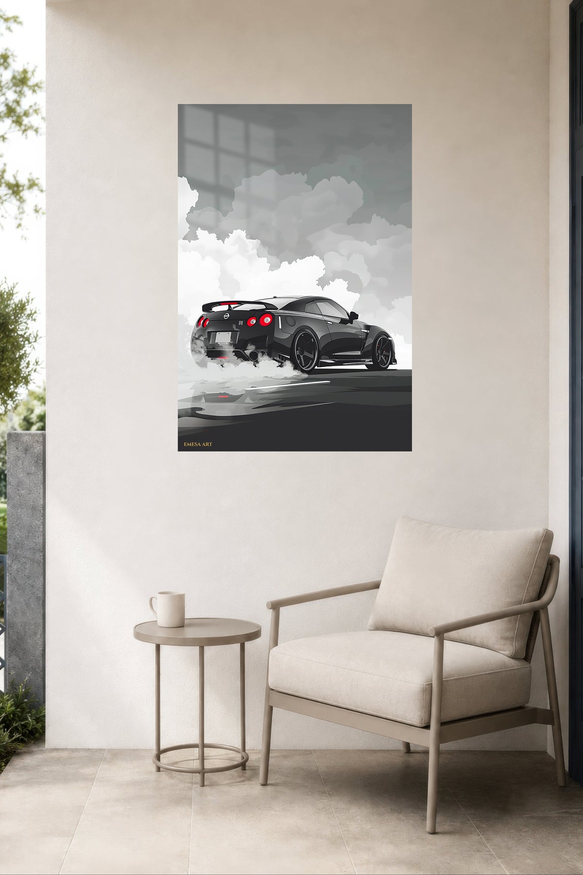 Gray Performance Car Smoke wall art
