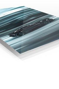 Midnight Velocity Coupe premium metal wall art Ã¢â‚¬â€œ angled view