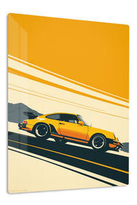 Yellow Classic Coupe Retro Road wall art