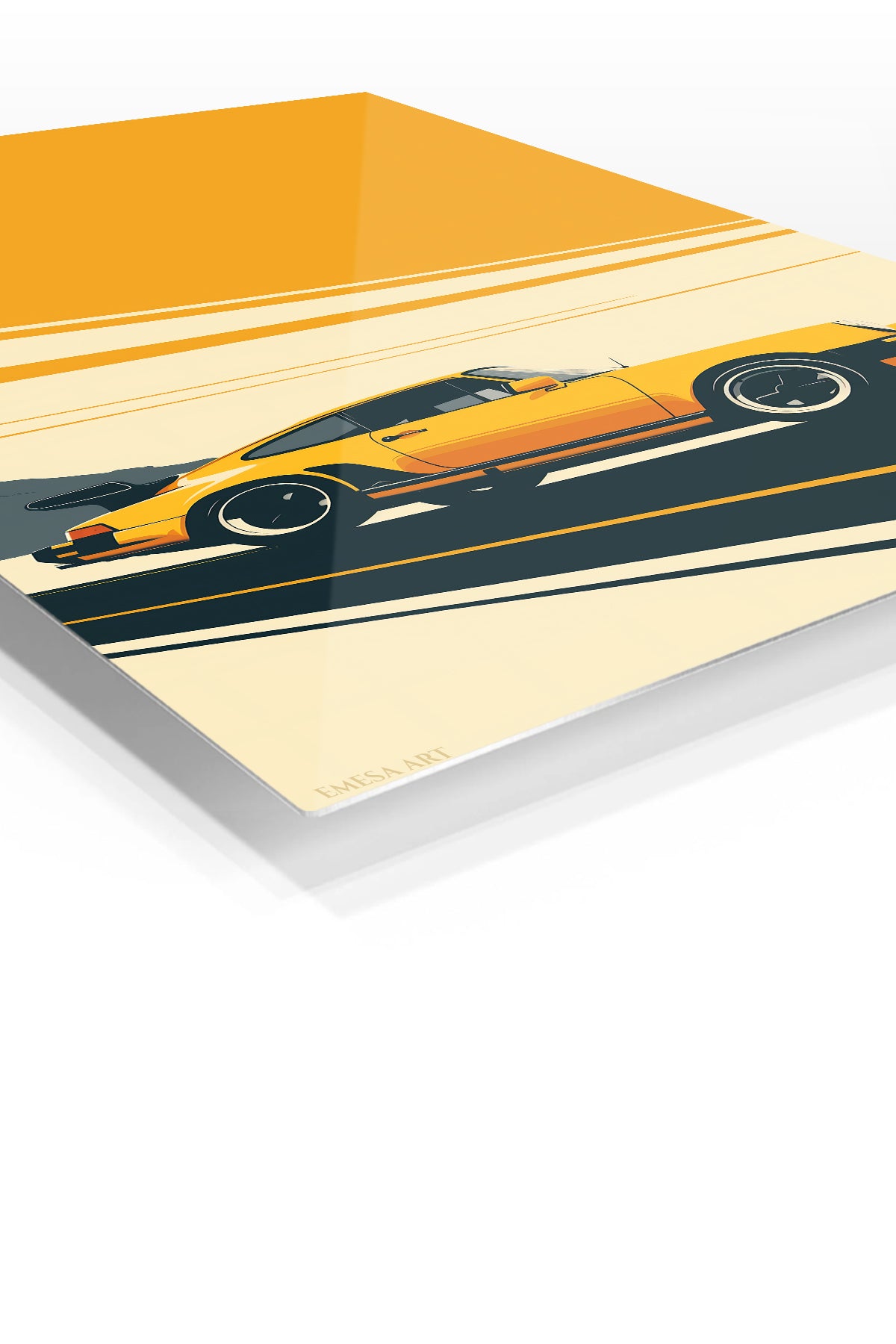Yellow Classic Coupe Retro Road wall art