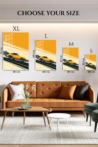 Yellow Classic Coupe Retro Road wall art