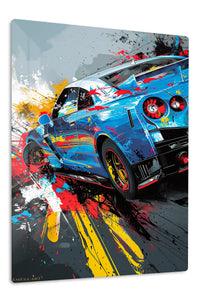 Blue Nissan GT-R Abstract wall art