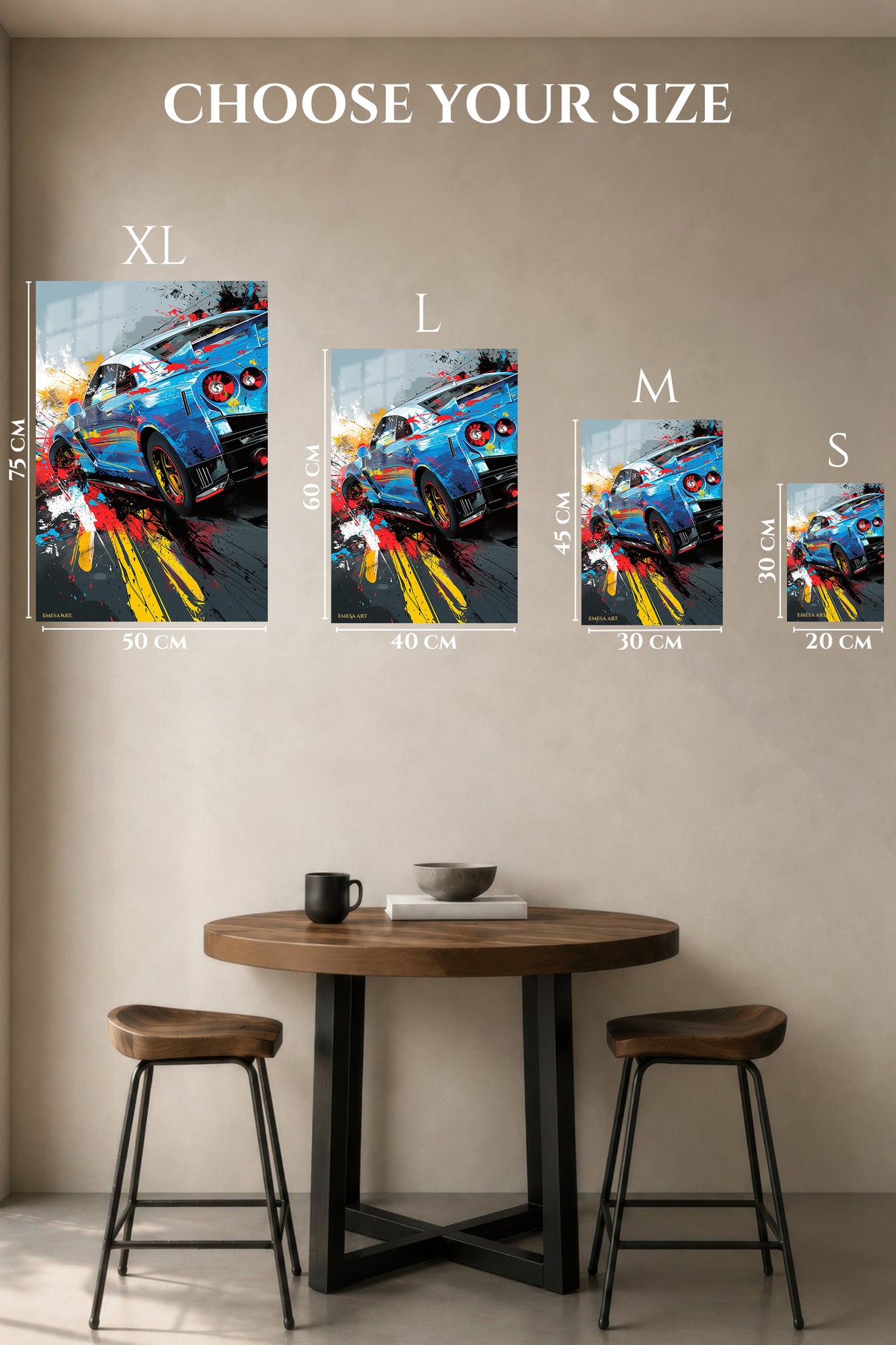 Blue Nissan GT-R Abstract wall art
