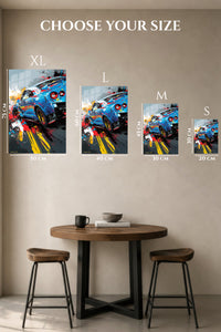 Blue Nissan GT-R Abstract wall art