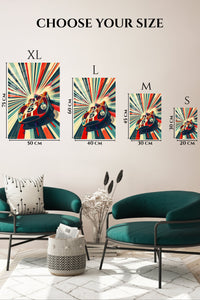 EMESA metal wall art size comparison guide for Red Number 5 Racing Car