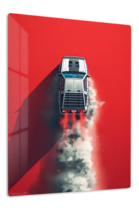 White Muscle Car Burnout wall art