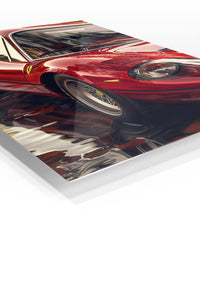 Red Classic Racing Car Close Up wall art