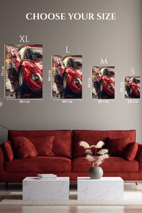 Red Classic Racing Car Close Up wall art