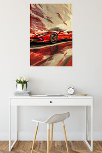 Red Vintage Race Car Motion wall art