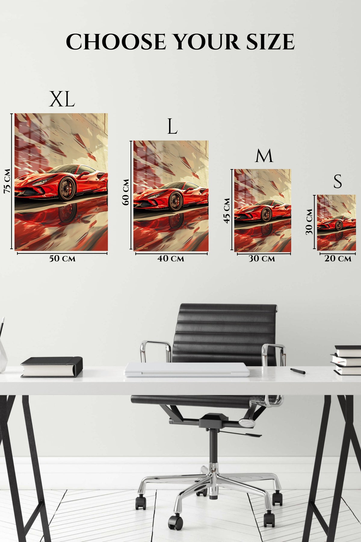 Red Vintage Race Car Motion wall art