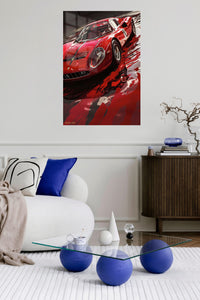 Red Classic Sports Car Abstract wall art