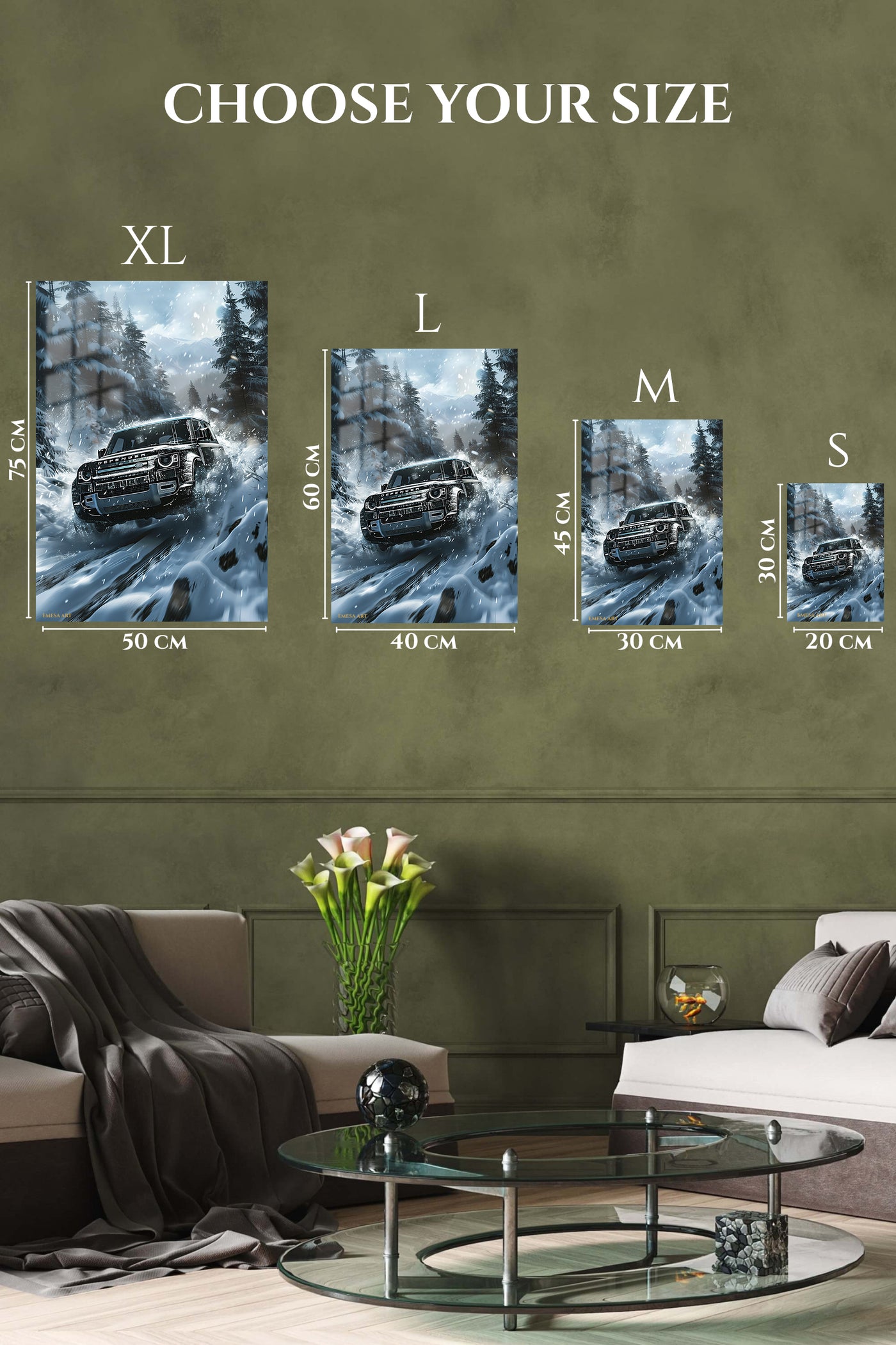 Black Off Road SUV Snow wall art