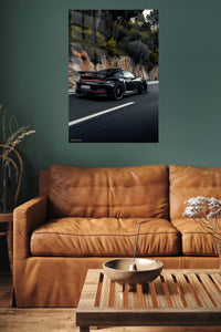 Black Porsche 911 Mountain Road wall art