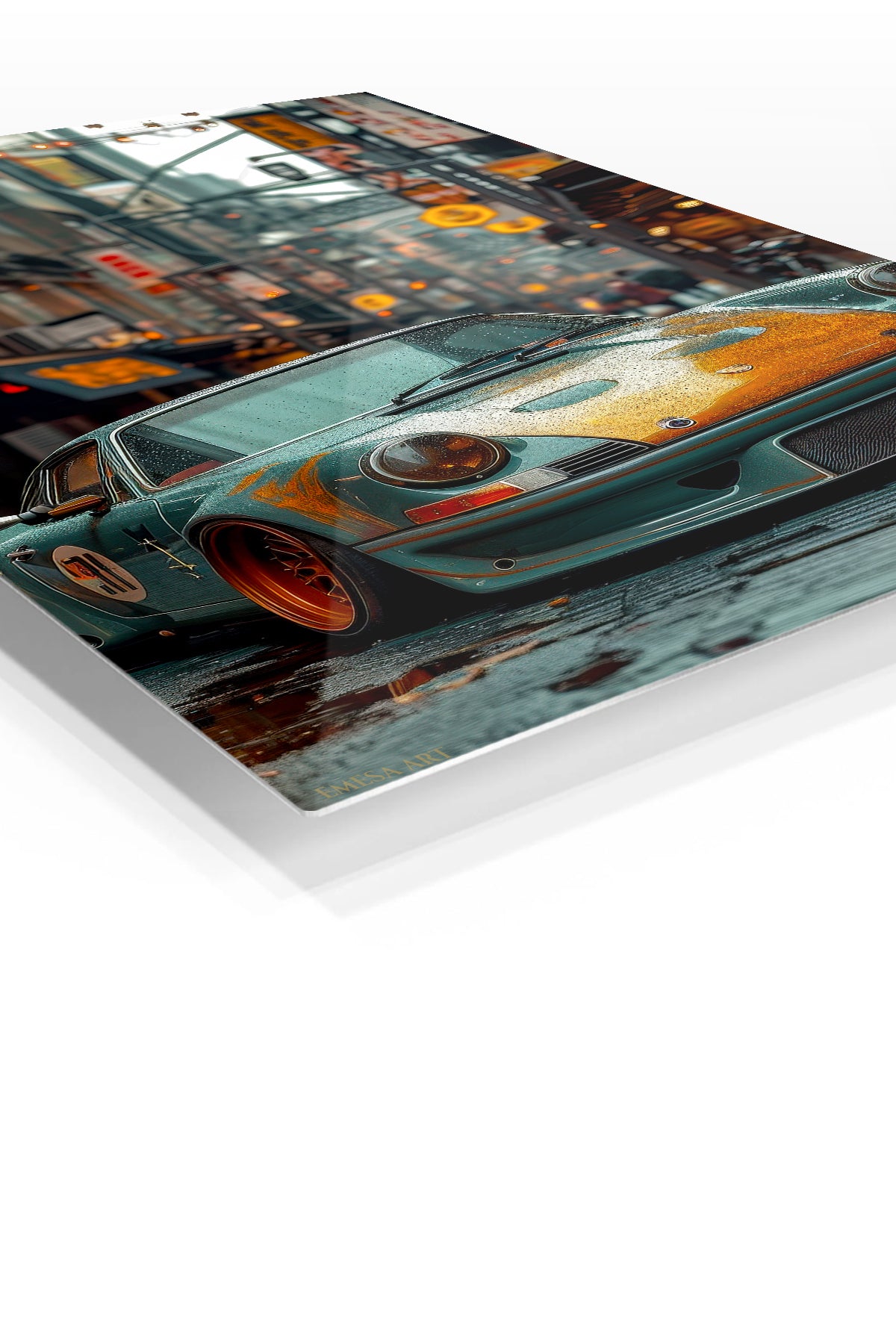 Orange Porsche 911 Urban Street wall art