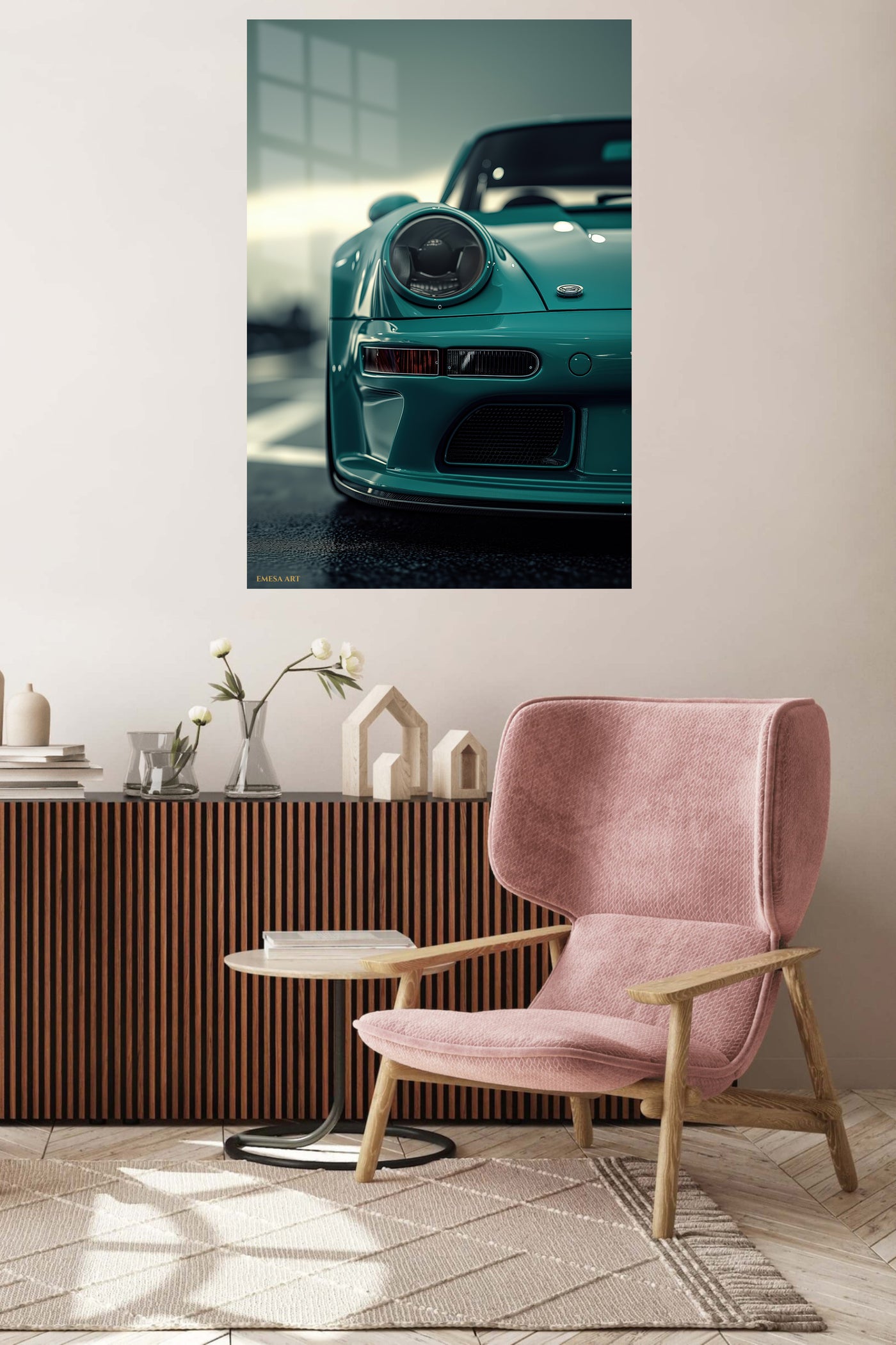 Green Porsche 911 Front Detail wall art