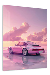 Pink Porsche 911 Dreamy Sunset wall art