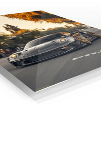 Black Porsche 911 Urban Road wall art