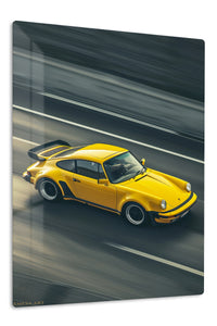 Yellow Porsche 911 Motion wall art