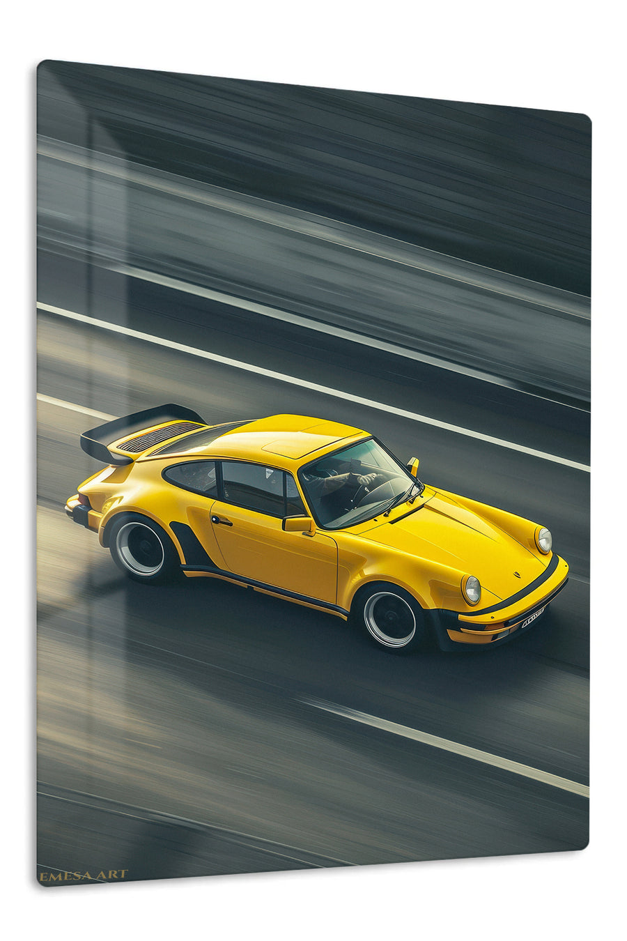 Yellow Porsche 911 Motion wall art