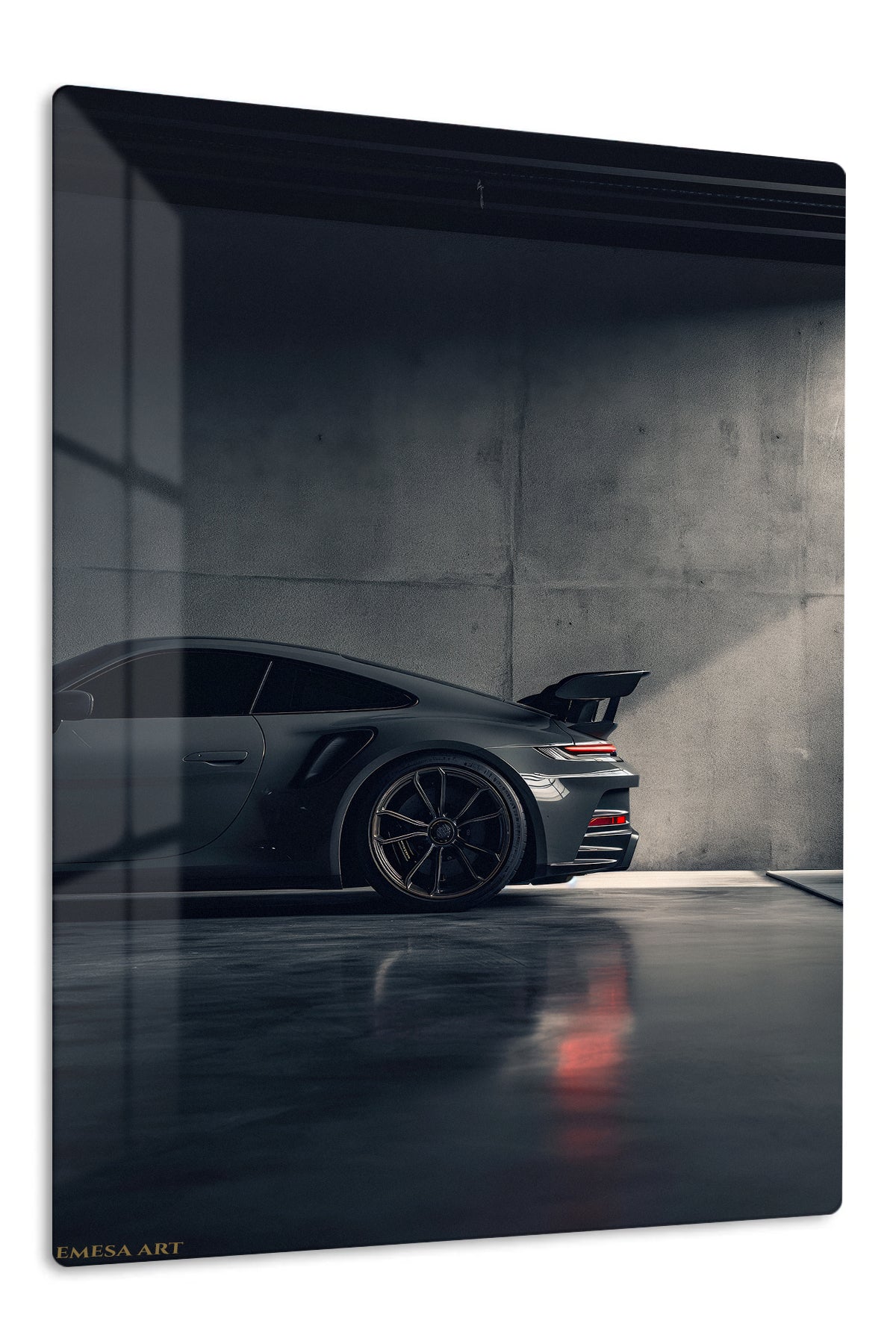 Black Porsche 911 Minimal Garage wall art