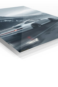 White Porsche 911 Mountain Motion wall art