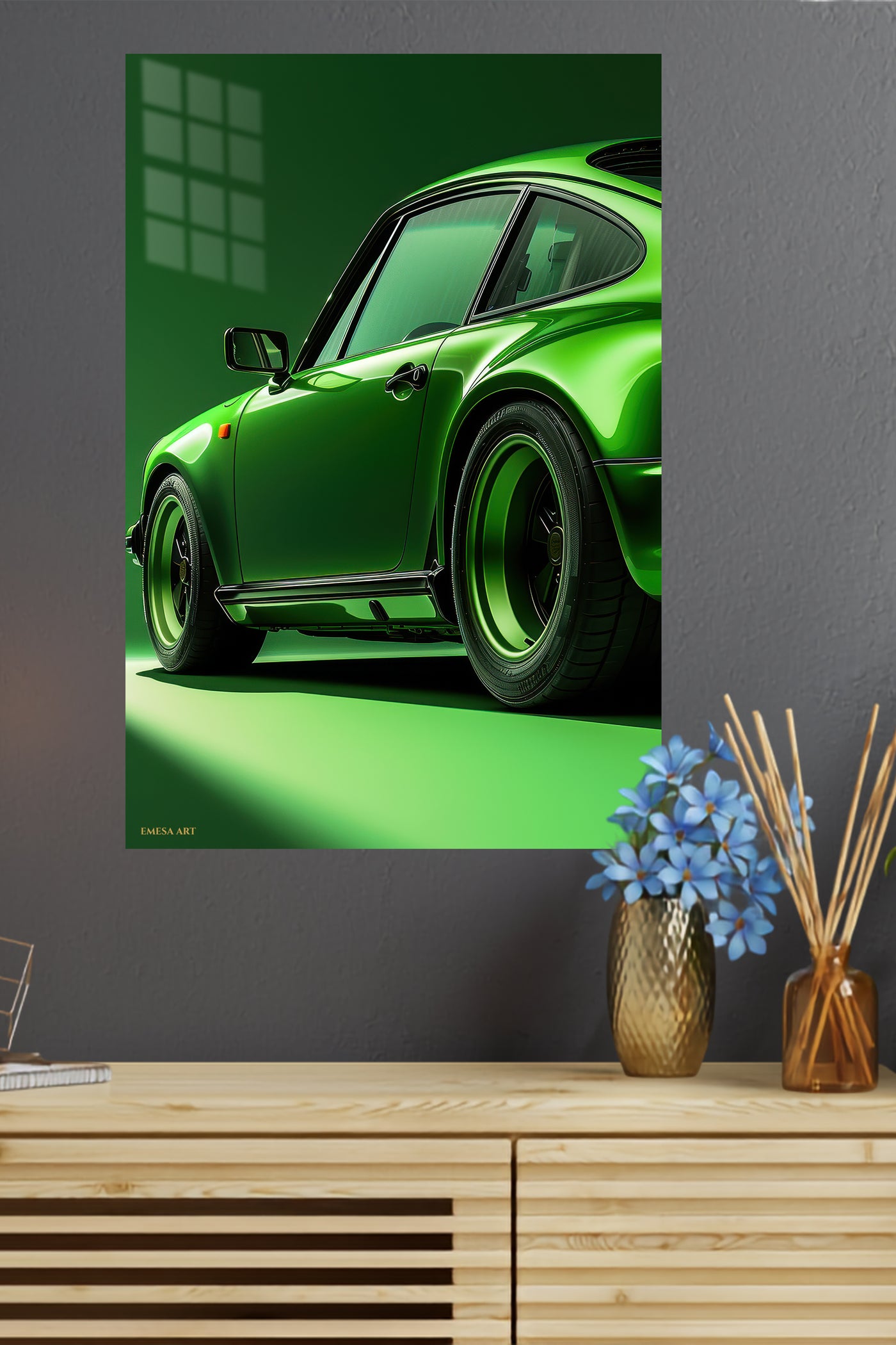 Green Porsche 911 Studio wall art