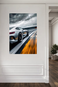 Silver Porsche 911 Speed Track wall art