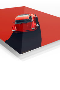 Red Classic Porsche 911 Minimal wall art