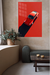 Red Classic Porsche 911 Minimal wall art
