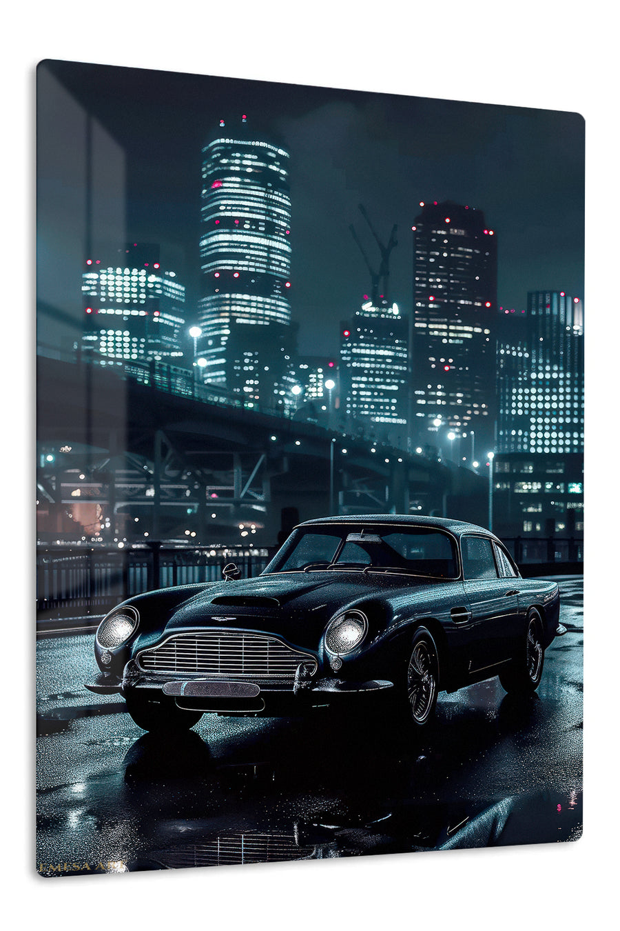 Black Classic Porsche 911 City Night wall art
