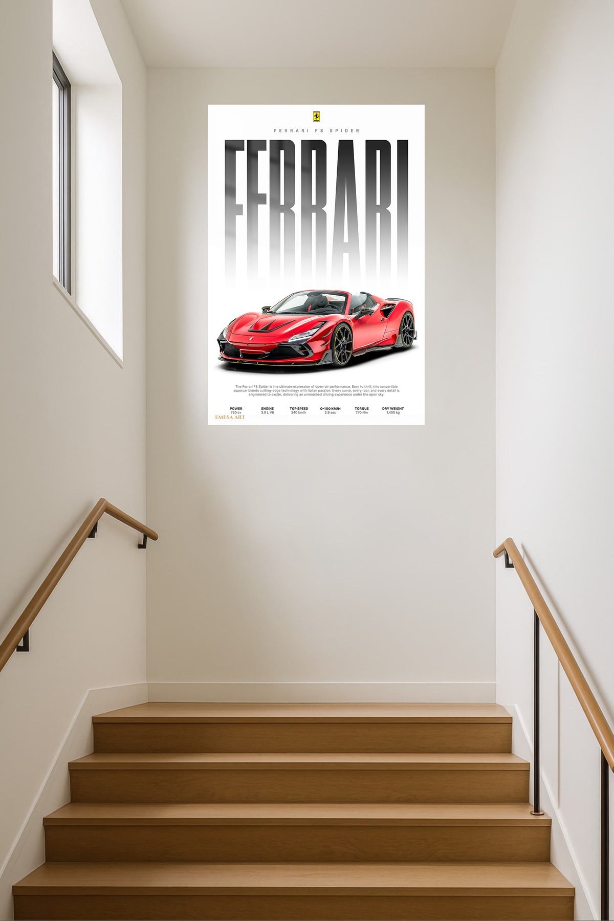 Red Ferrari Supercar Poster wall art