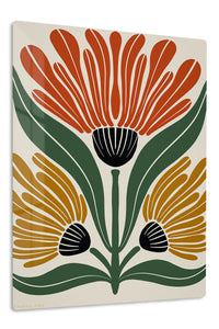 Three Bloom Botanical premium metal wall art – front view