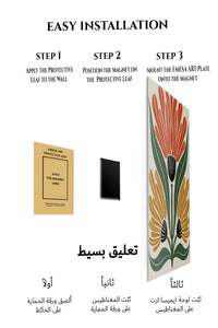 Magnetic mounting installation guide for Three Bloom Botanical metal wall art