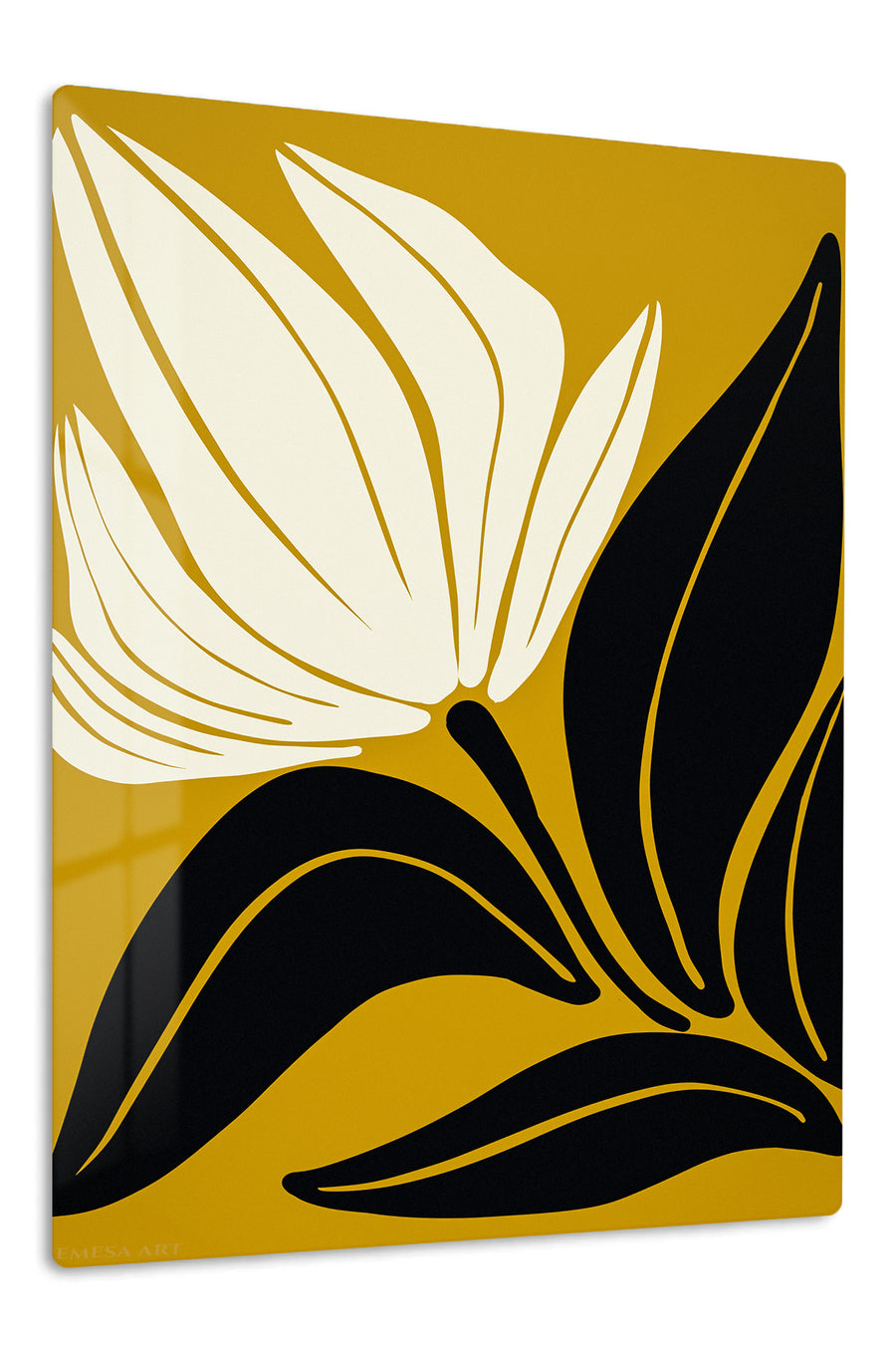 Midnight Botanical Silhouette premium metal wall art – front view