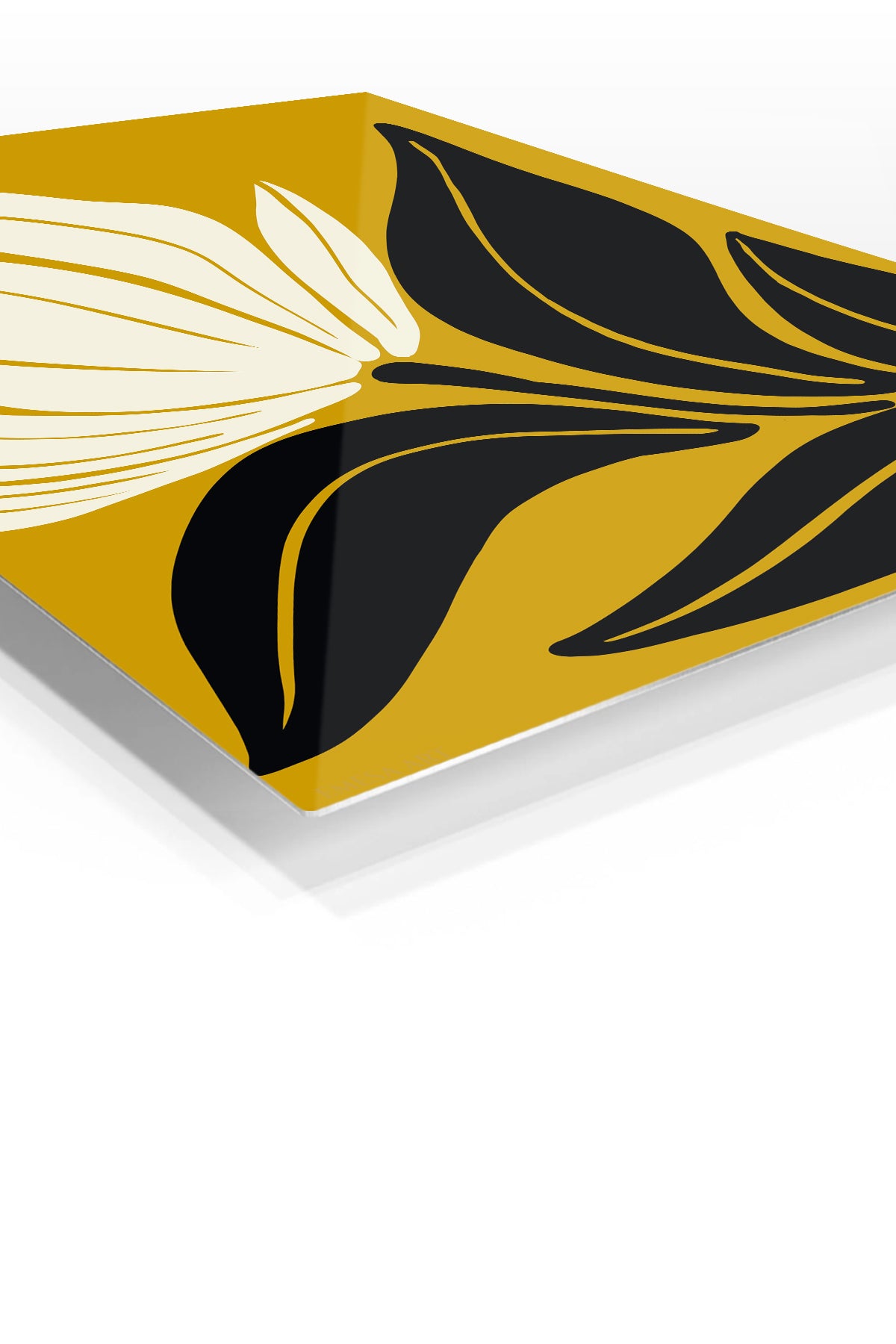 Midnight Botanical Silhouette premium metal wall art – angled view