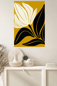 Midnight Botanical Silhouette metal wall art displayed in a modern interior