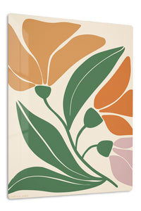 Terracotta Botanical Bloom premium metal wall art – front view