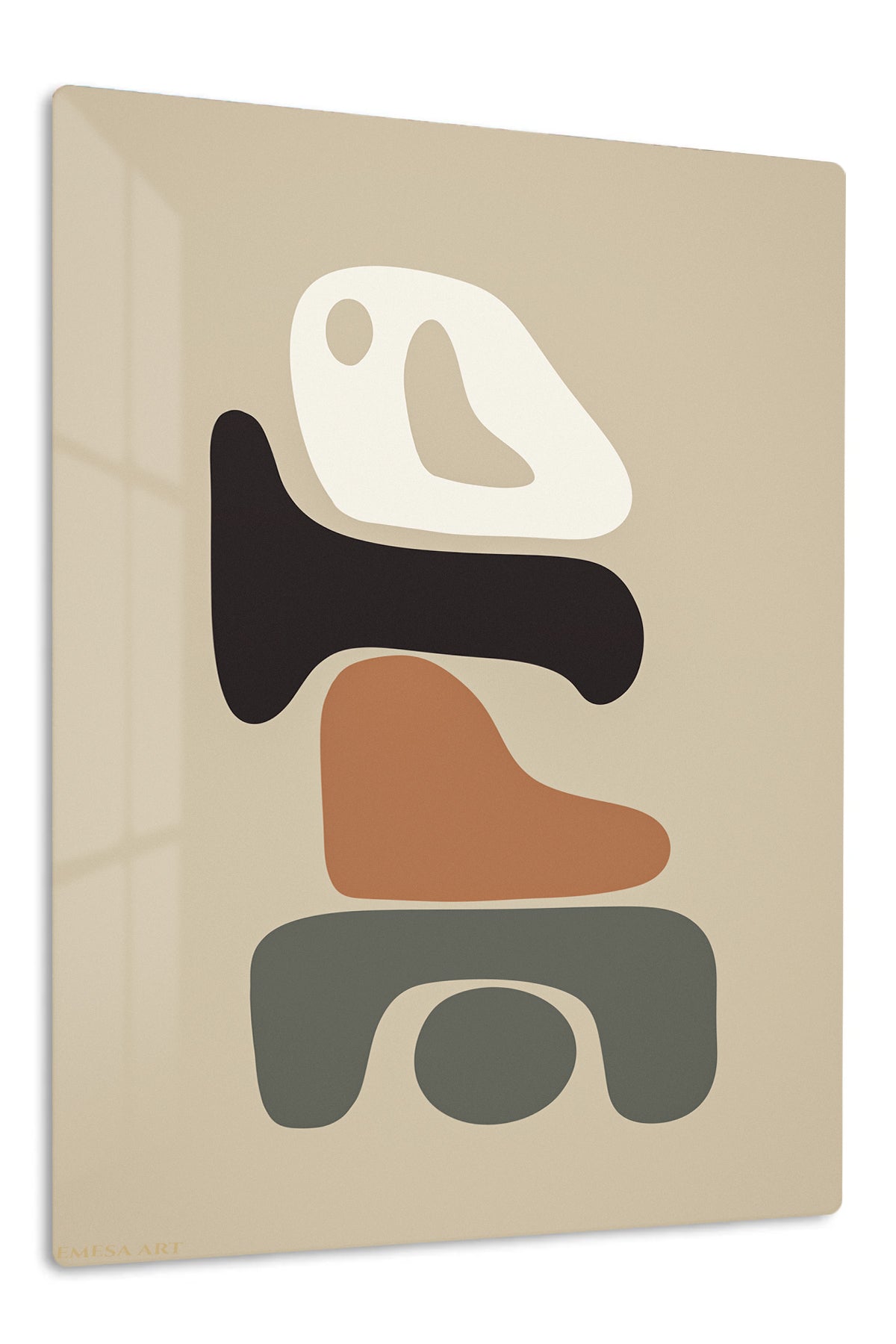 Earth Tone Balance premium metal wall art – front view