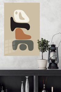 Earth Tone Balance metal wall art displayed in a modern interior