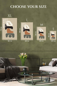 EMESA metal wall art size comparison guide for Earth Tone Balance