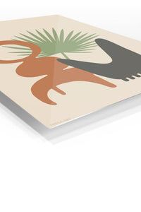 Palm and Abstract Forms premium metal wall art – angled view