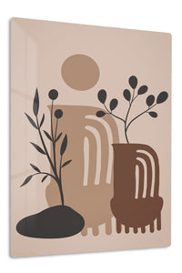 Earthy Botanical Archways premium metal wall art – front view