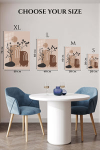 EMESA metal wall art size comparison guide for Earthy Botanical Archways
