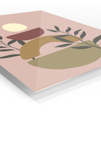 Botanical Sun Shapes premium metal wall art – angled view