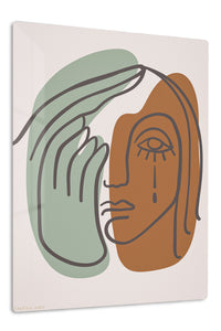 Earth Tone Abstract Face premium metal wall art – front view
