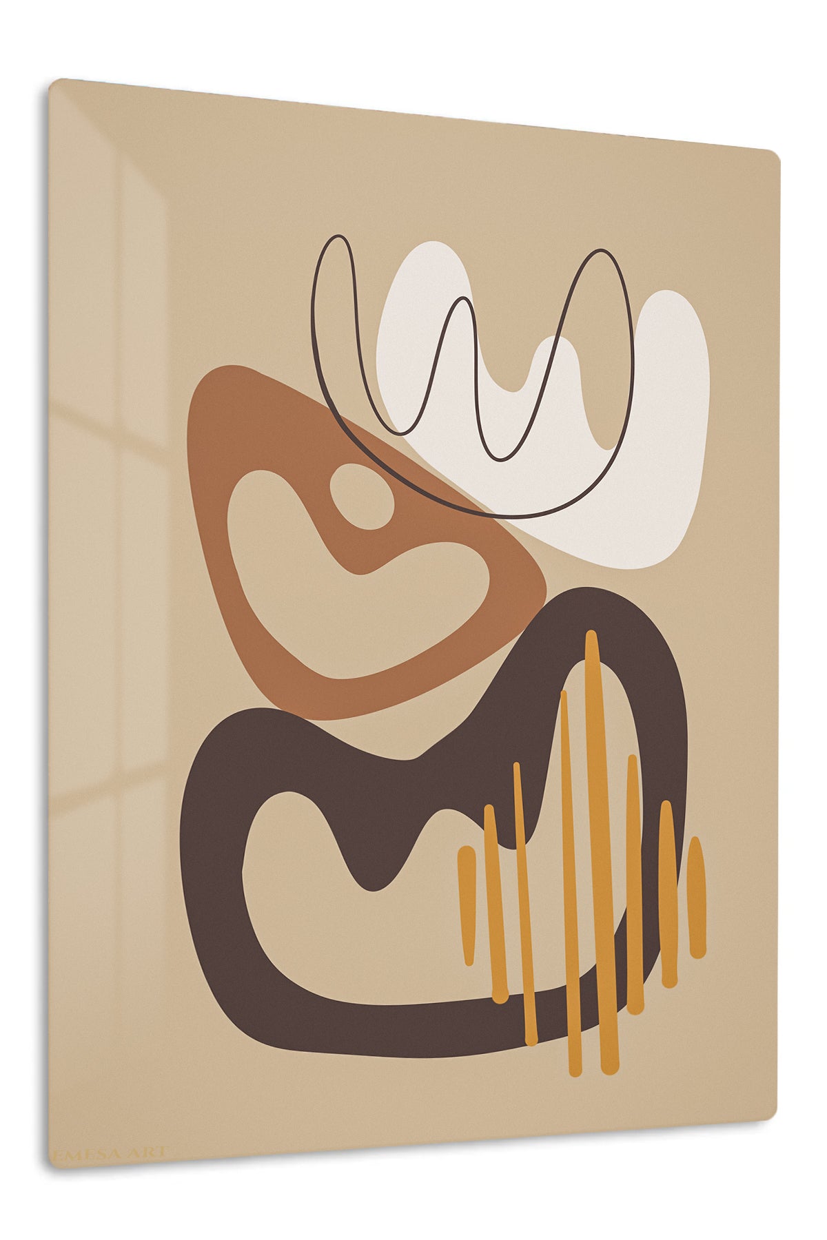 Earthy Abstract Flow premium metal wall art – front view