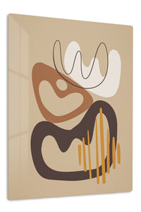 Earthy Abstract Flow premium metal wall art – front view
